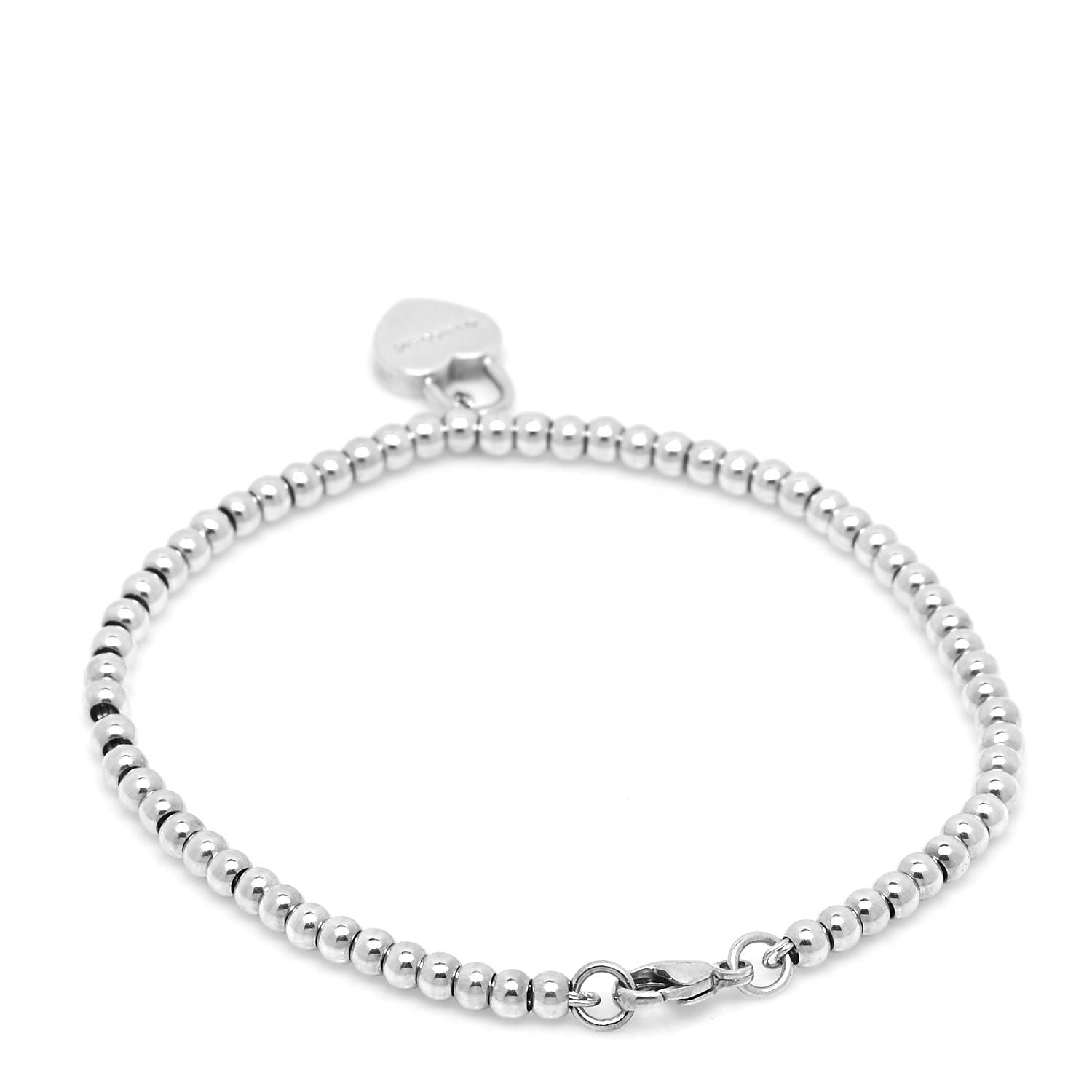 Tiffany Sterling Silver 3mm Return to Tiffany Heart Lock Bead Bracelet 4 of 5