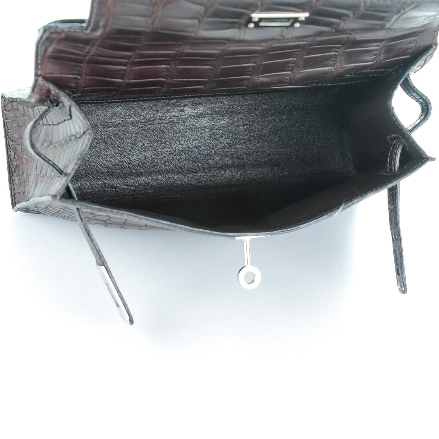 Hermes Matte Niloticus Crocodile Kelly Pochette Havane 7 of 17