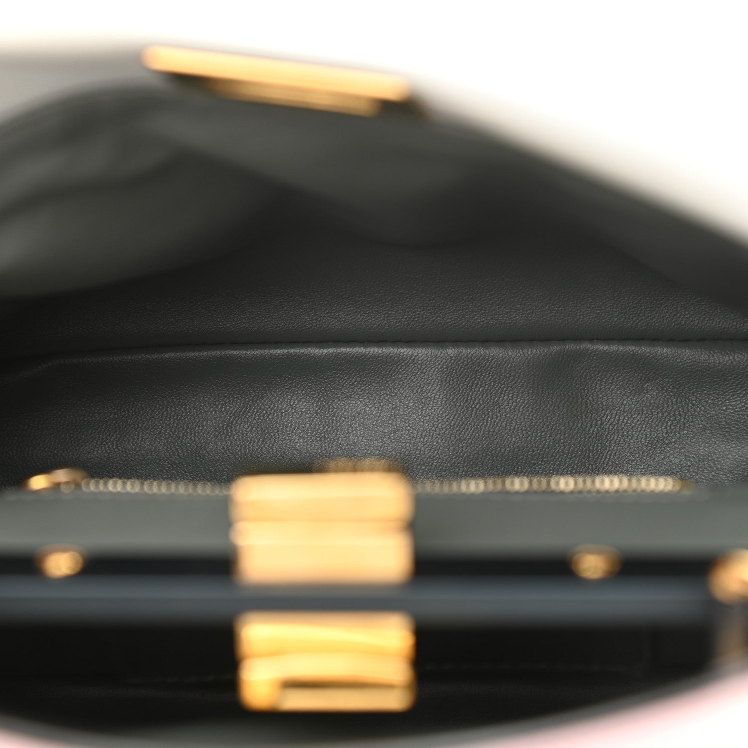 Fendi Nappa Colorblock Mini Peekaboo Iconic Satchel Grigio Perla Peonia Alga 5 of 11