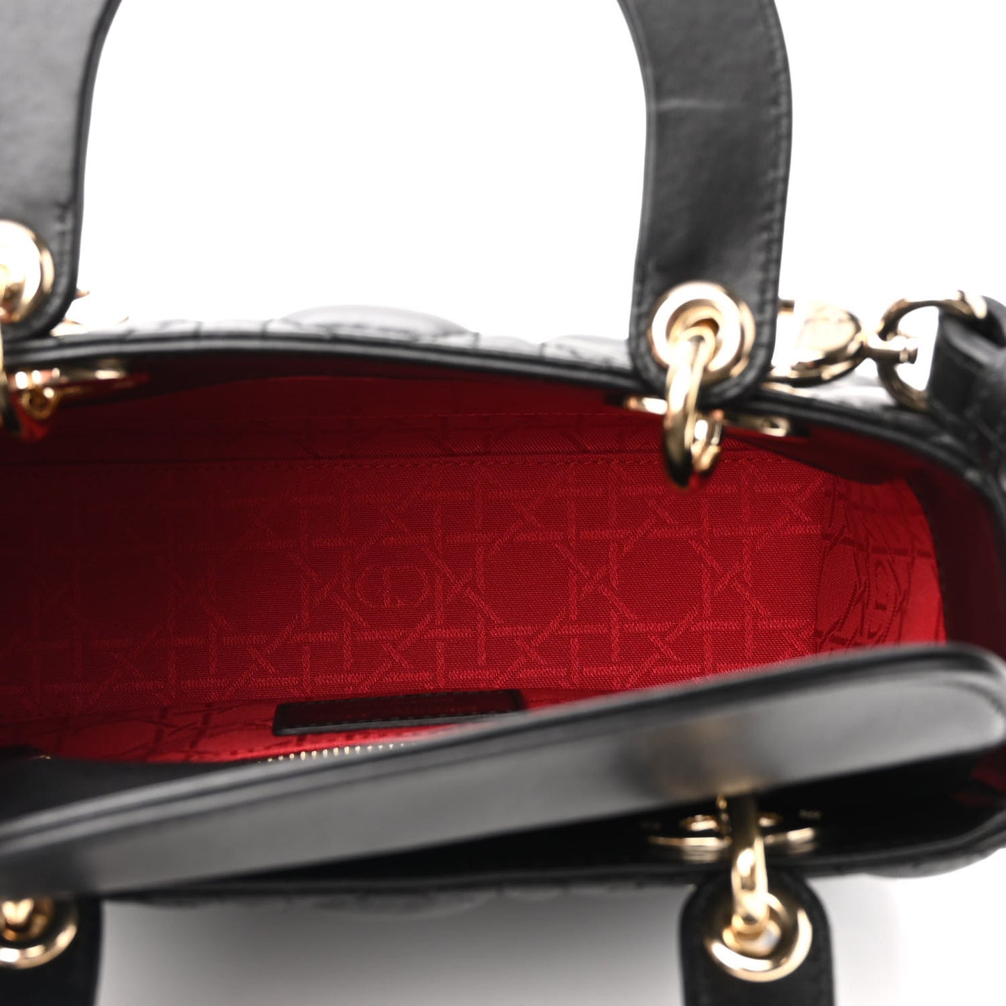 Lambskin Cannage Small Lucky Badges My Lady Dior Black