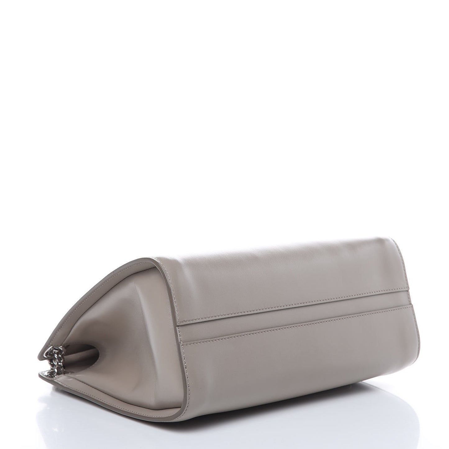Shiny Calfskin Medium Annie Shoulder Bag Motty Grey