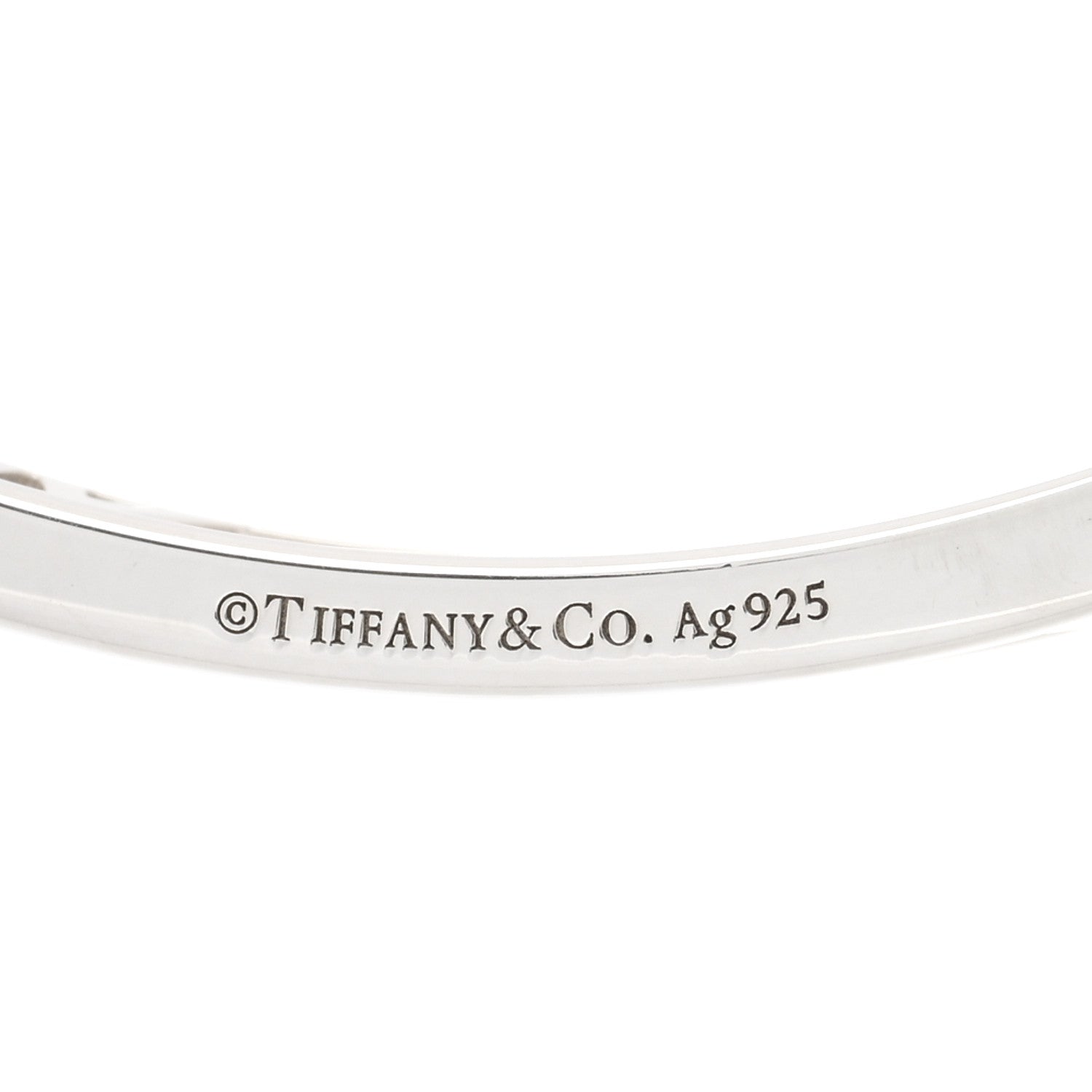 Tiffany Sterling Silver Narrow Atlas Open Bangle Bracelet 3 of 3
