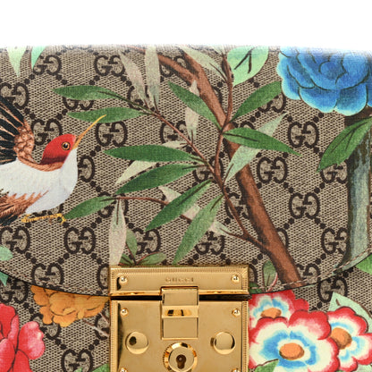 Gucci GG Supreme Monogram Tian Web Medium Padlock Messenger Shoulder Bag Beige Multicolor New Acero 8 of 15