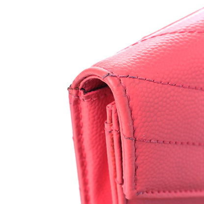 Saint Laurent Grain De Poudre Matelasse Chevron Small Monogram Envelope Wallet Rose Clair 15 of 16