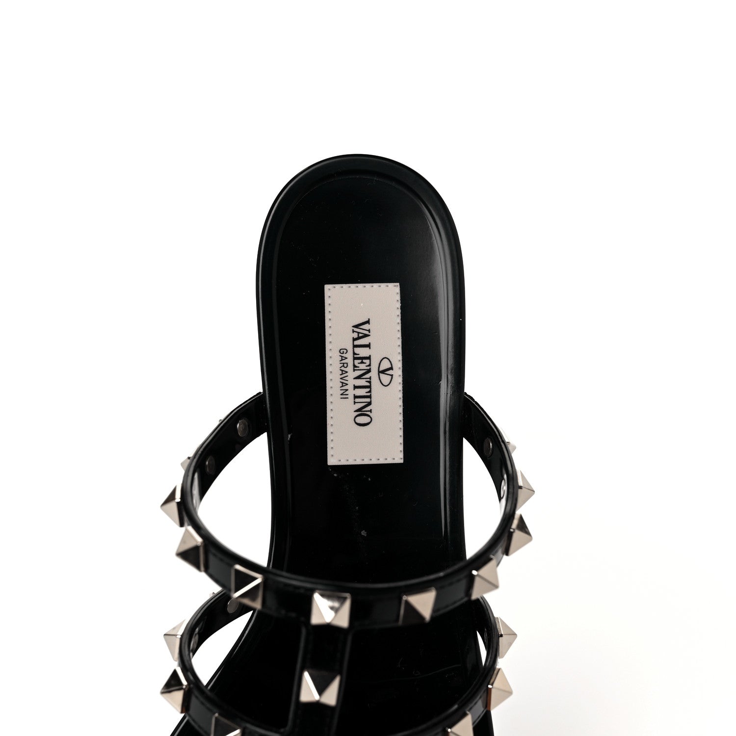 Valentino Garavani PVC Jelly Rockstud Caged Flat Thong Sandals 37 Black 7 of 8