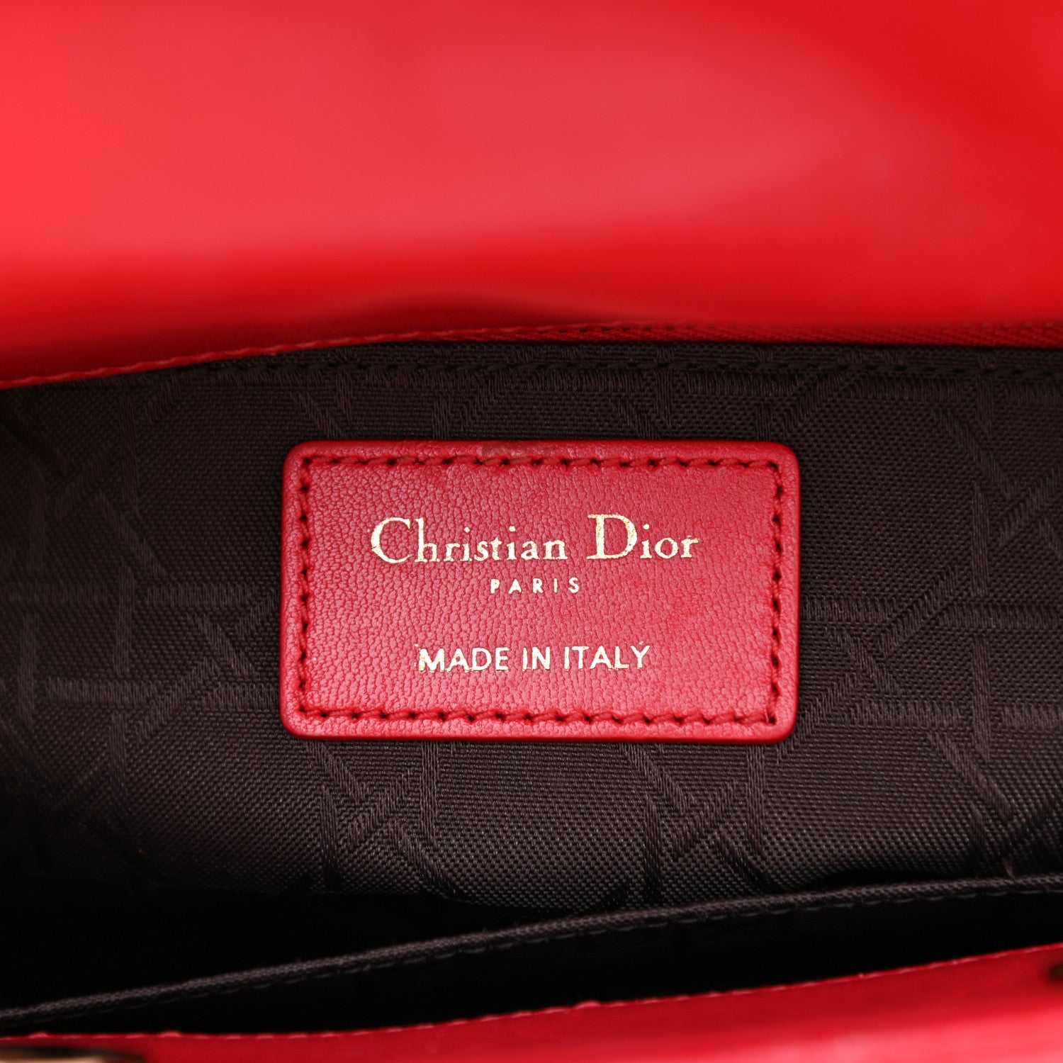 Christian Dior Lambskin Cannage Small Lucky Badges My Lady Dior Red 6 of 9