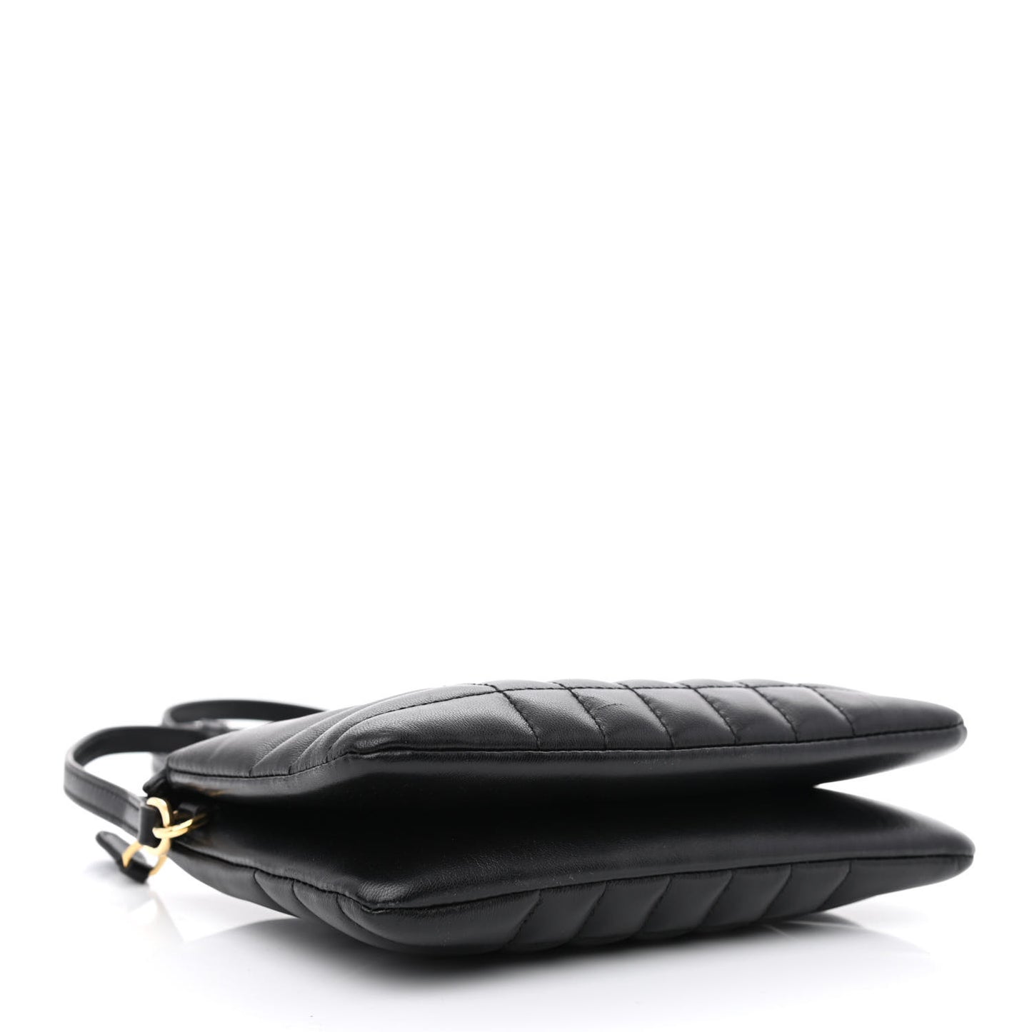Lambskin Quilted Lola Double Pouch Crossbody Black