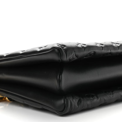 Louis Vuitton Lambskin Embossed Monogram Coussin MM Black 7 of 8
