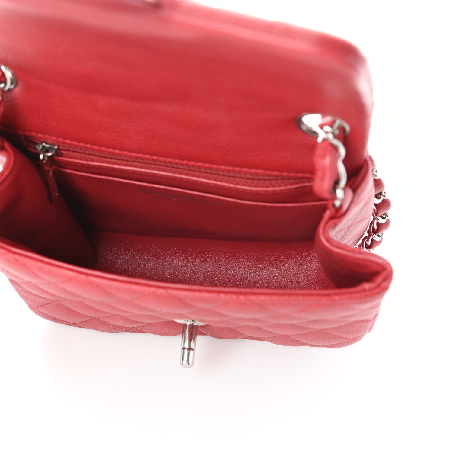 Chanel Caviar Quilted Mini Square Flap Red 5 of 10