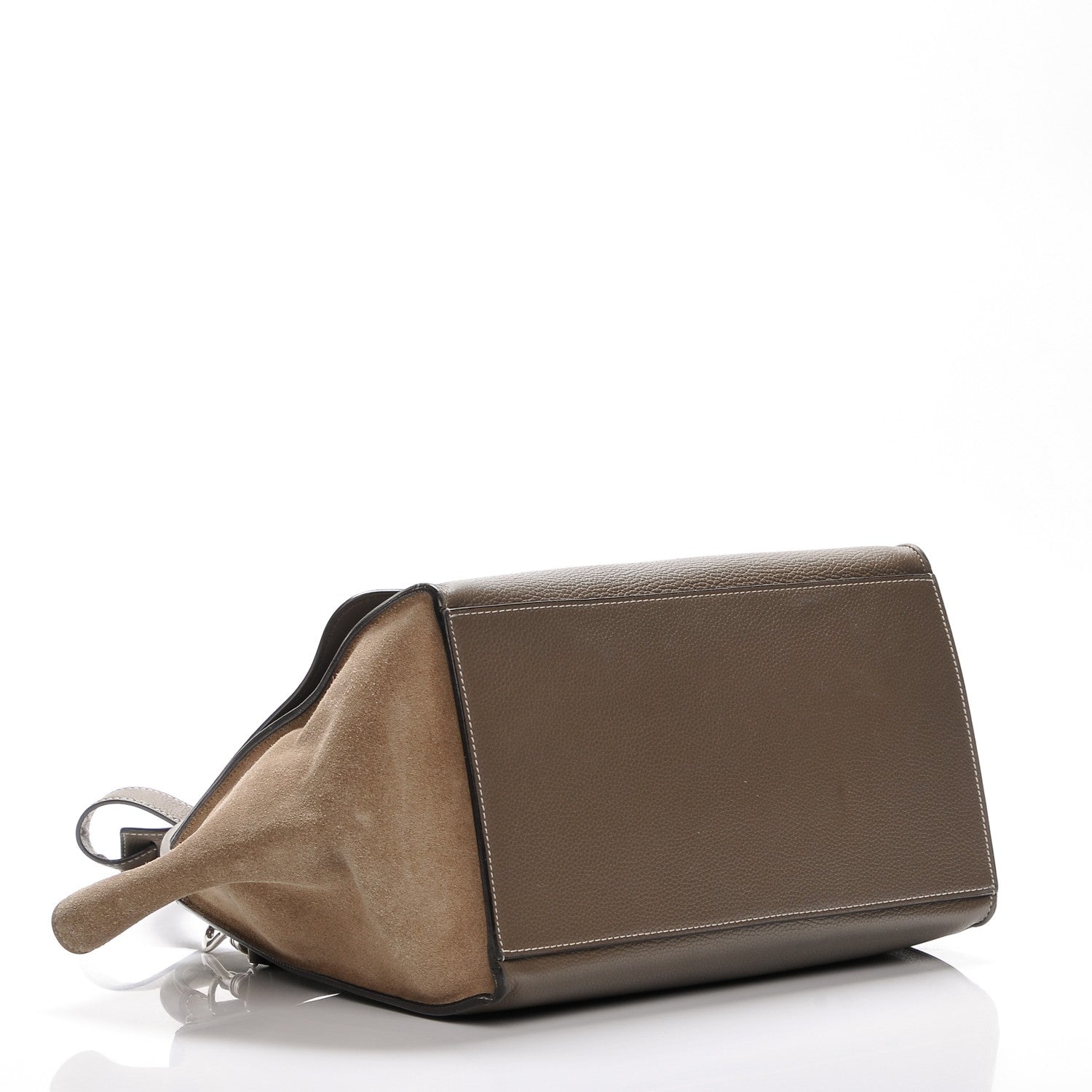 Celine Drummed Calfskin Suede Medium Trapeze Souris 4 of 10