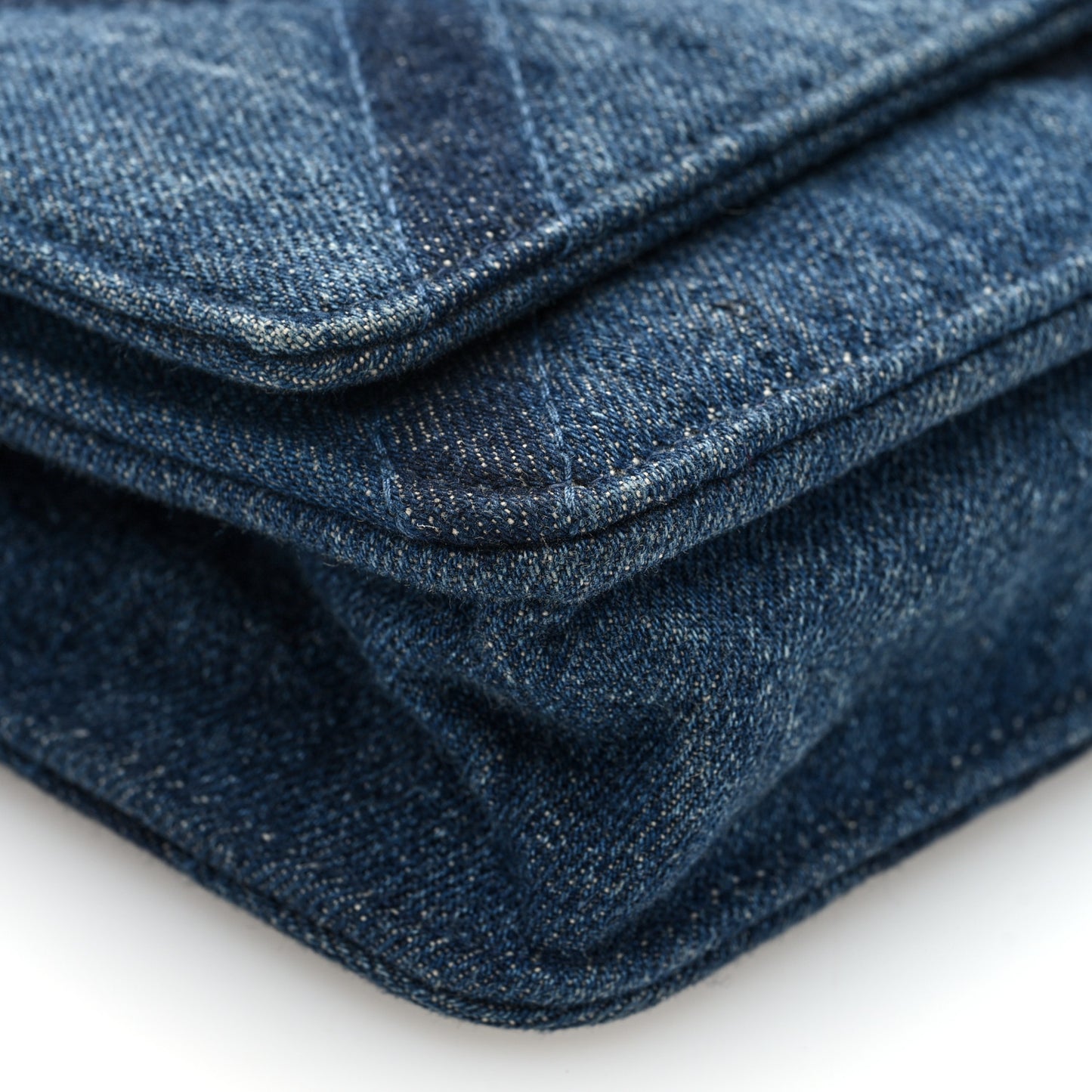 Denim Quilted Chanel 19 Wallet On Chain WOC Blue