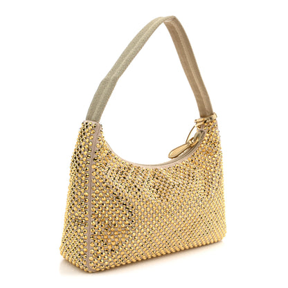 Prada Satin Crystal Mini Re-Edition 2000 Bag Platino 3 of 10