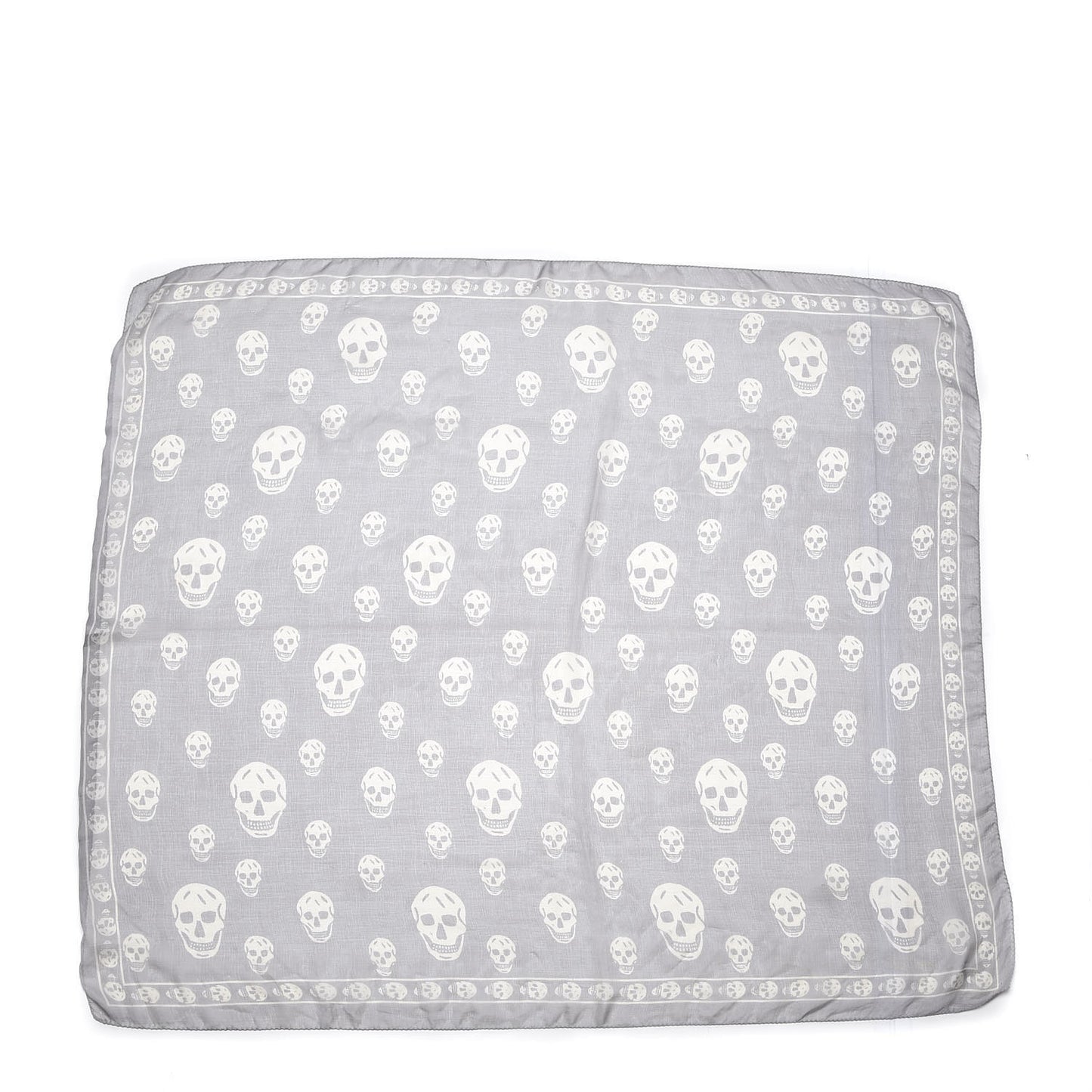 Silk Chiffon Skull Scarf Grey