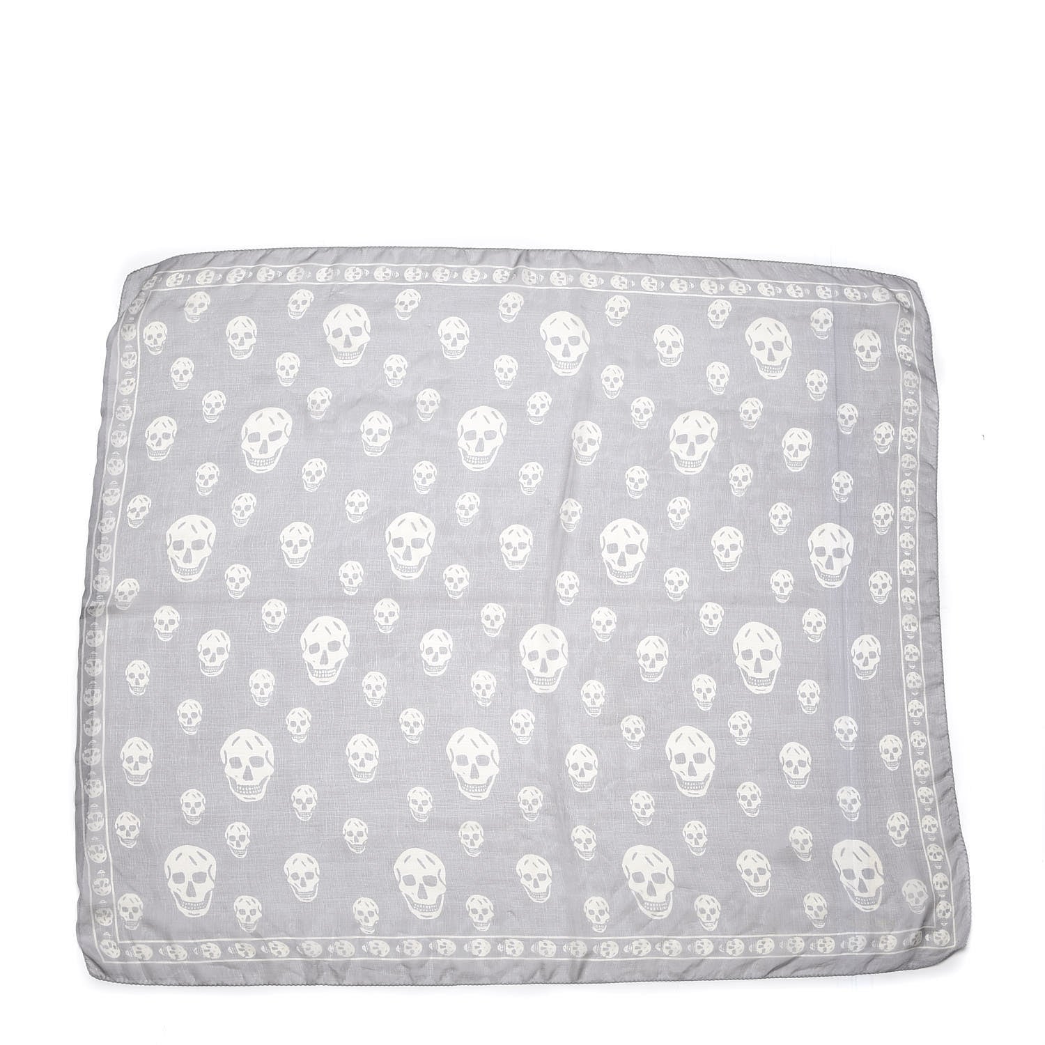 Alexander McQueen Silk Chiffon Skull Scarf Grey 1 of 4