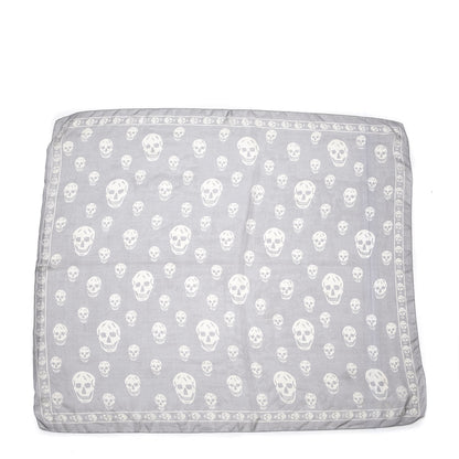 Alexander McQueen Silk Chiffon Skull Scarf Grey 1 of 4