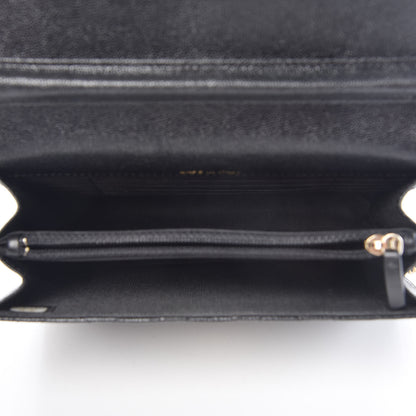 Chanel Caviar Quilted Boy Square Wallet on Chain WOC Black 6 of 11