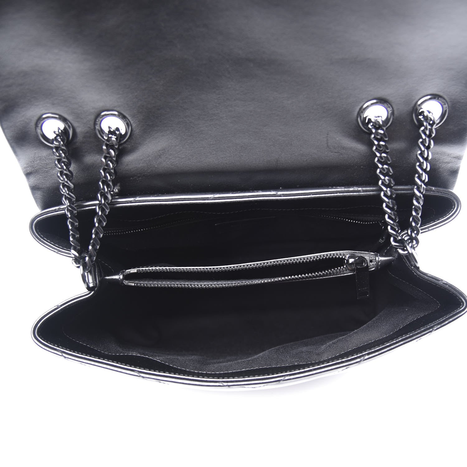 Saint Laurent Calfskin Y Quilted Monogram Medium Loulou Chain Satchel Black 4 of 10