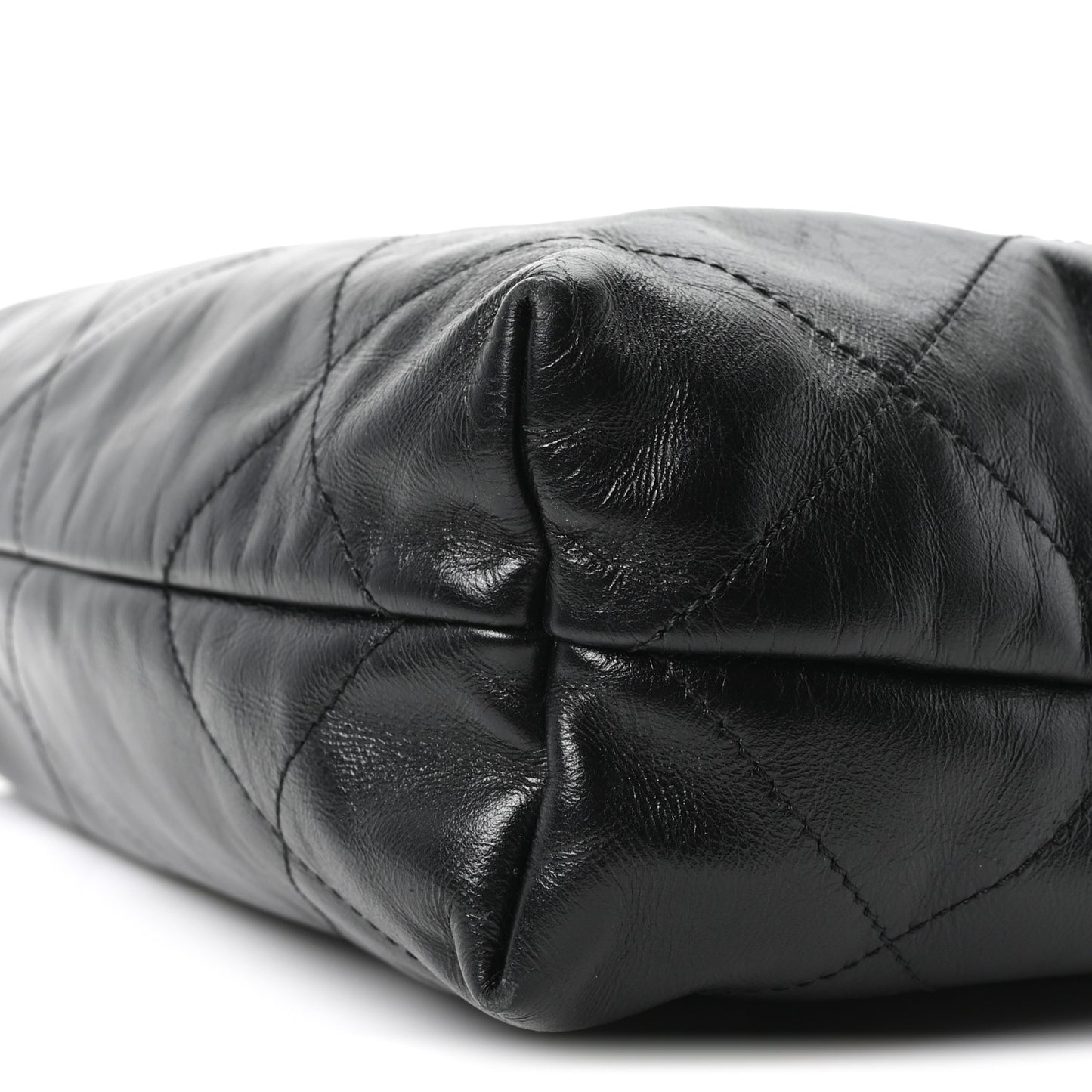 Shiny Calfskin Quilted Small Chanel 22 Black
