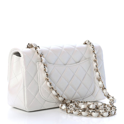 Chanel Iridescent Calfskin Quilted Mini Rectangular Flap White 2 of 4