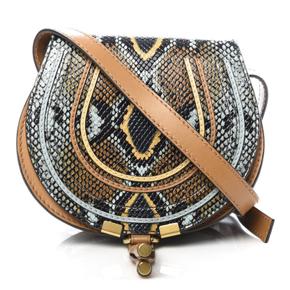 Chloe Python Calfskin Embossed Mini Marcie Round Crossbody Bag Multicolor 1 of 8
