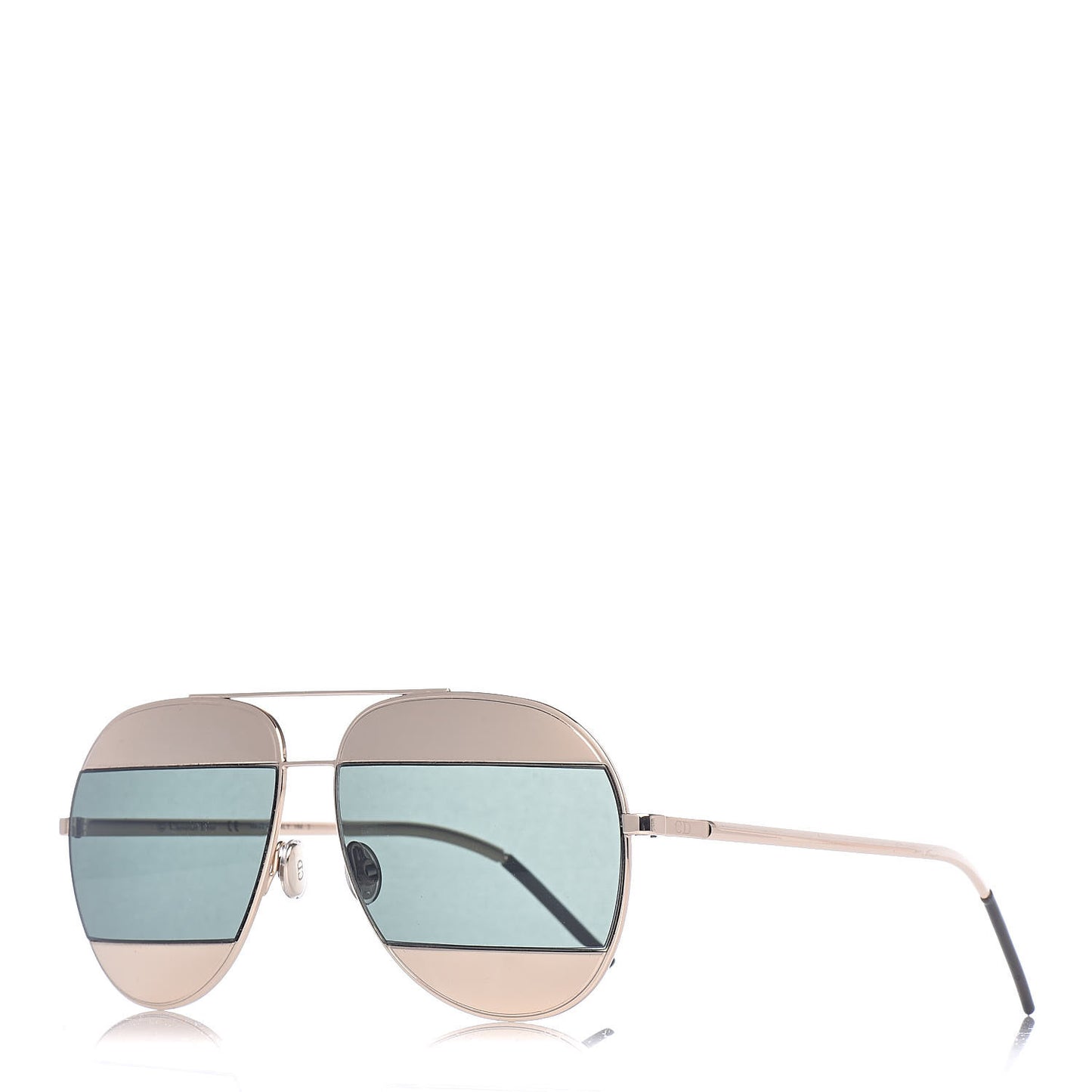 Split 1 Aviator Sunglasses Gold Silver