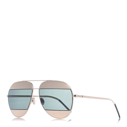 Christian Dior Split 1 Aviator Sunglasses Gold Silver 1 of 7