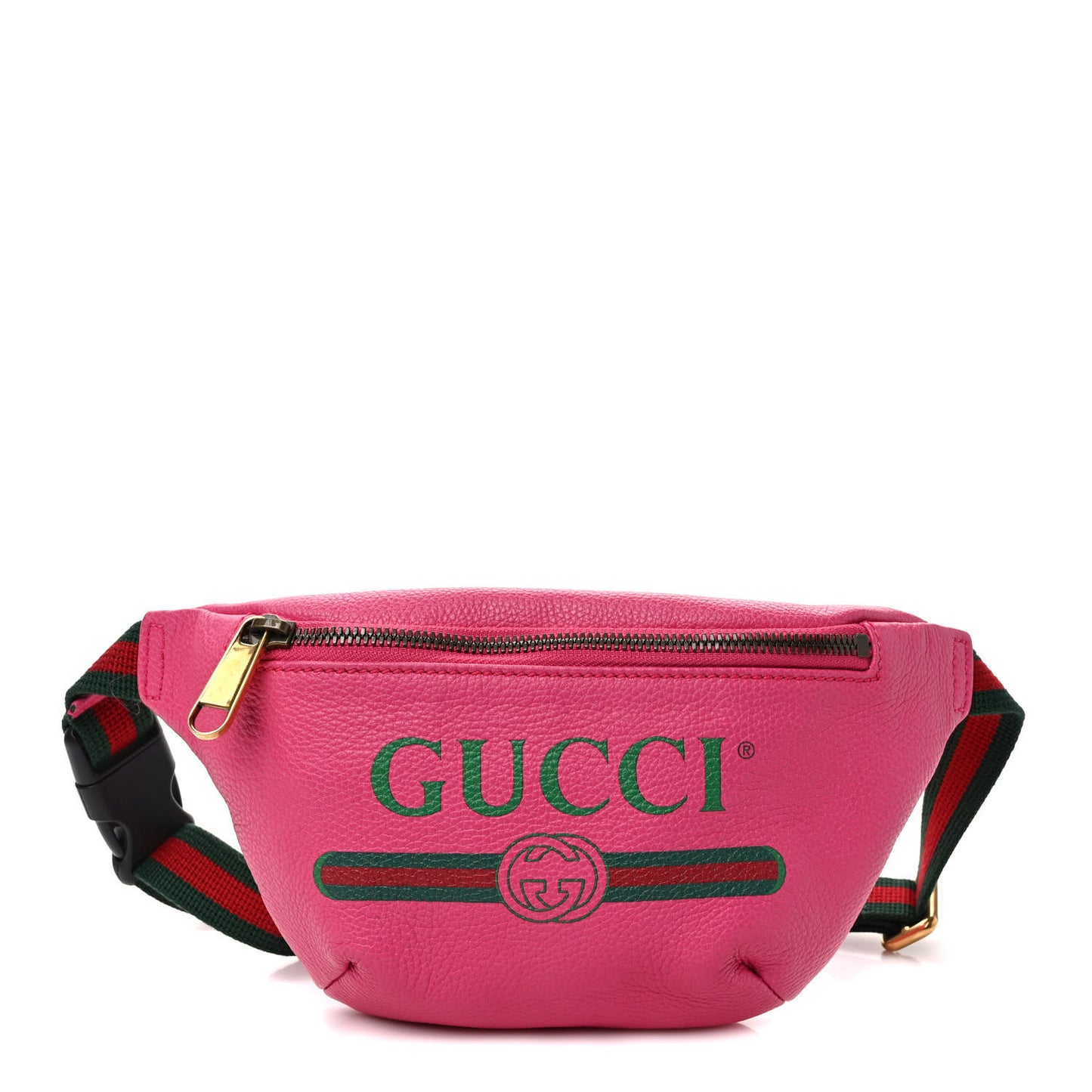 Grained Calfskin Small Logo Belt Bag Box Pink Green