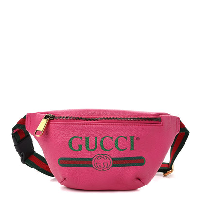 Gucci Grained Calfskin Small Logo Belt Bag Box Pink Green 1 of 9