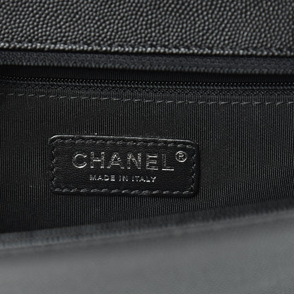 Chanel Caviar Chevron Quilted New Medium Boy Flap Black 5 of 10