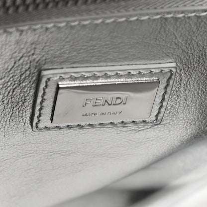 Fendi Vitello Catalan Mirror Medium Peekaboo Iconic Satchel Argento 7 of 14