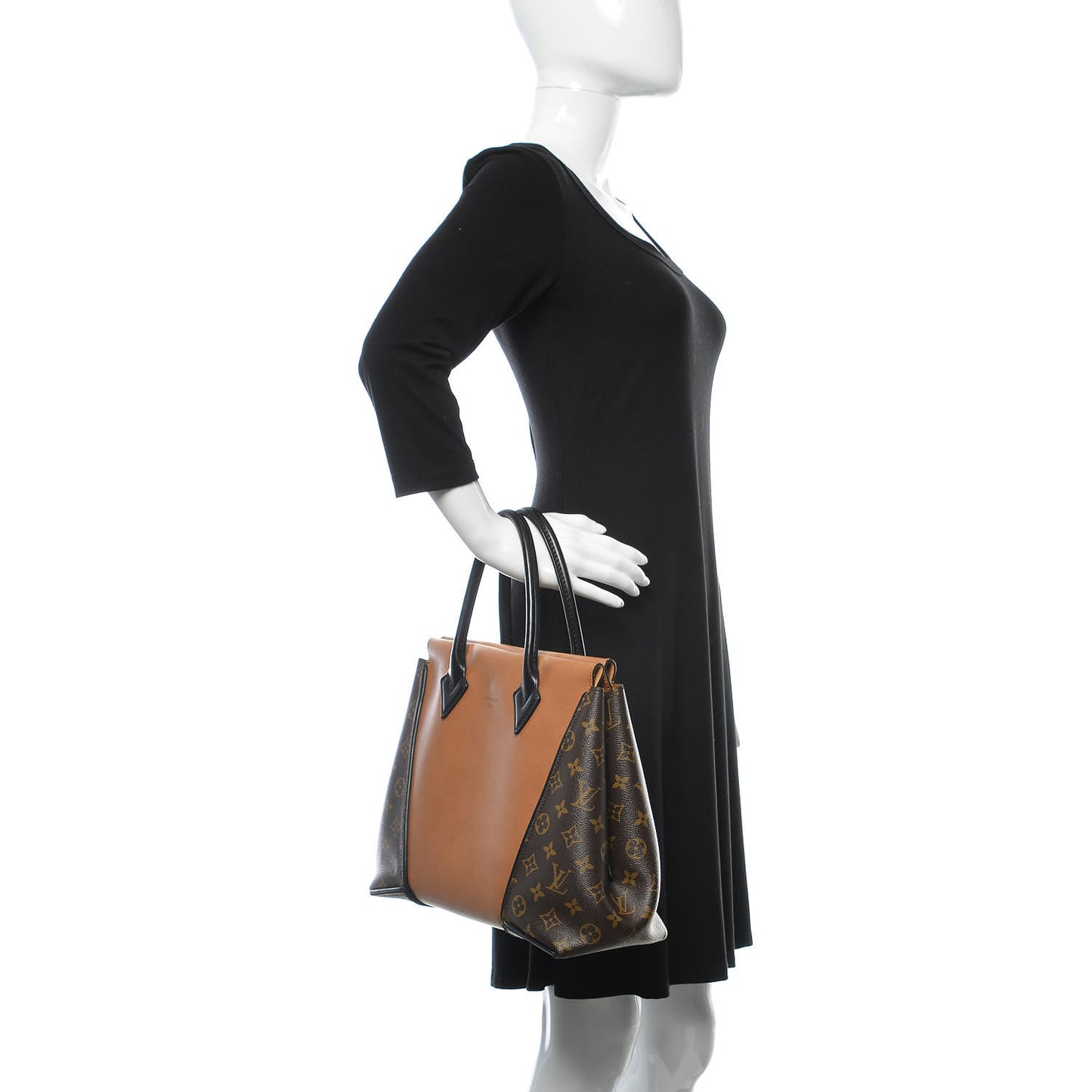 Monogram Cuir Orfevre Tote W PM Noisette