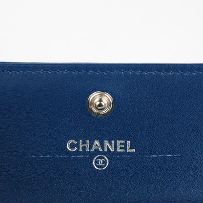 Chanel Patent Camellia Embossed Card Holder Blue 6 of 8