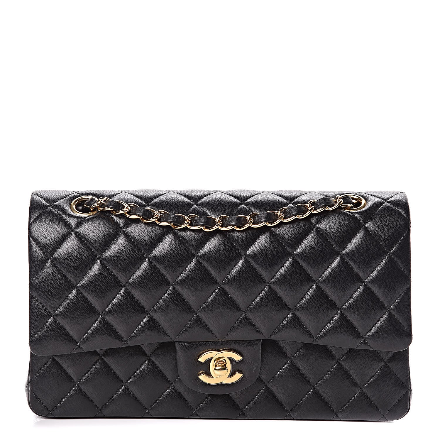 Chanel Lambskin Quilted Medium Double Flap Black 1 of 14
