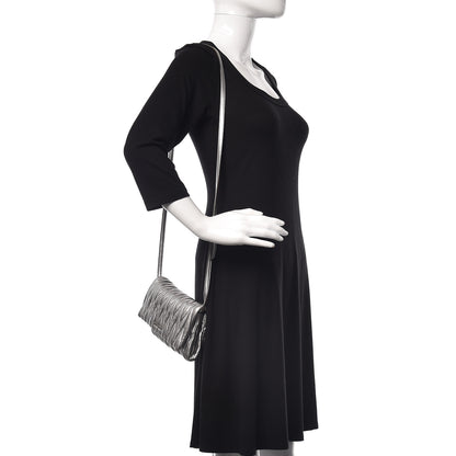 Miu Miu Metallic Nappa Matelasse Chain Crossbody Cromo 3 of 11