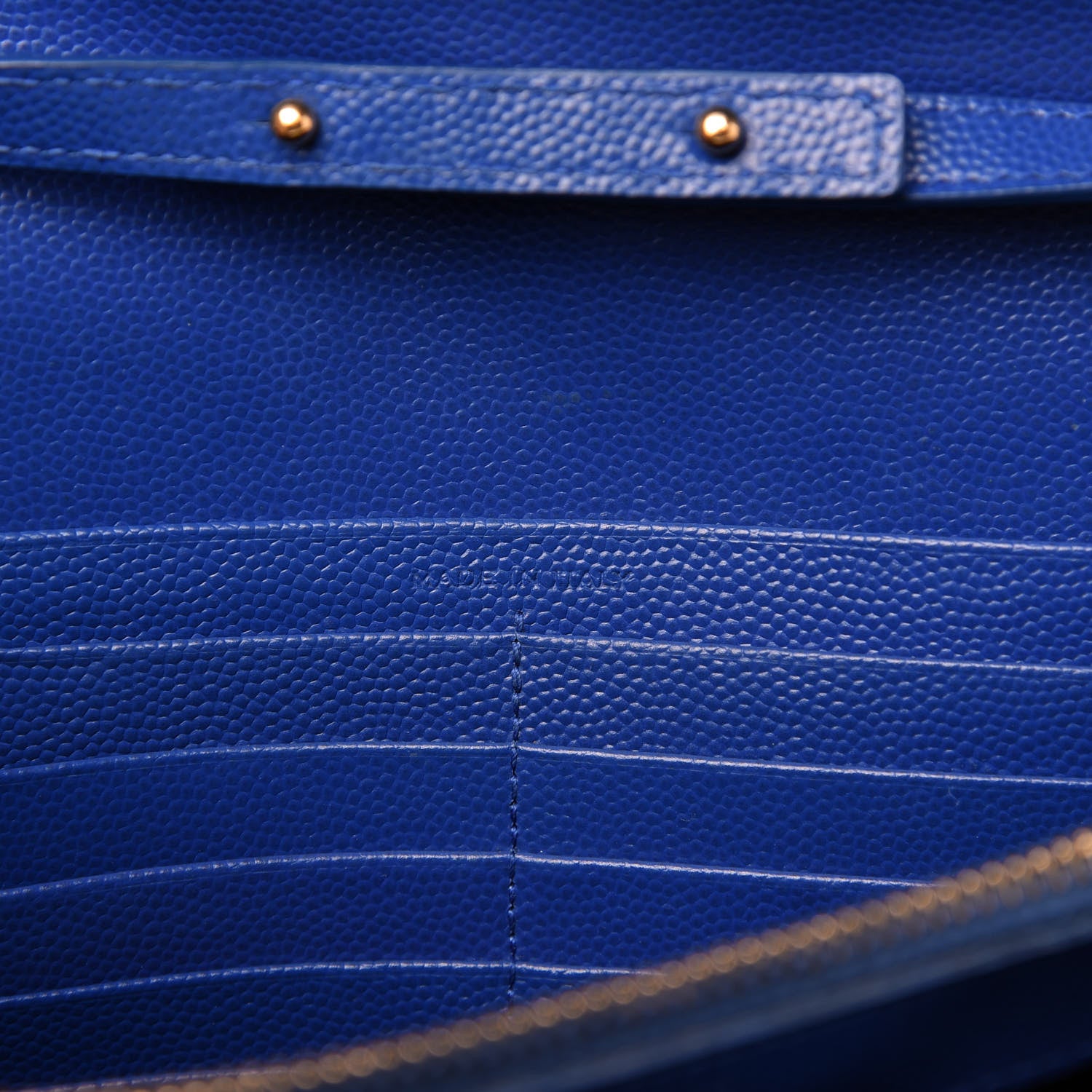 Saint Laurent Grain De Poudre Matelasse Chevron Monogram Chain Wallet Blue Majorelle 9 of 13