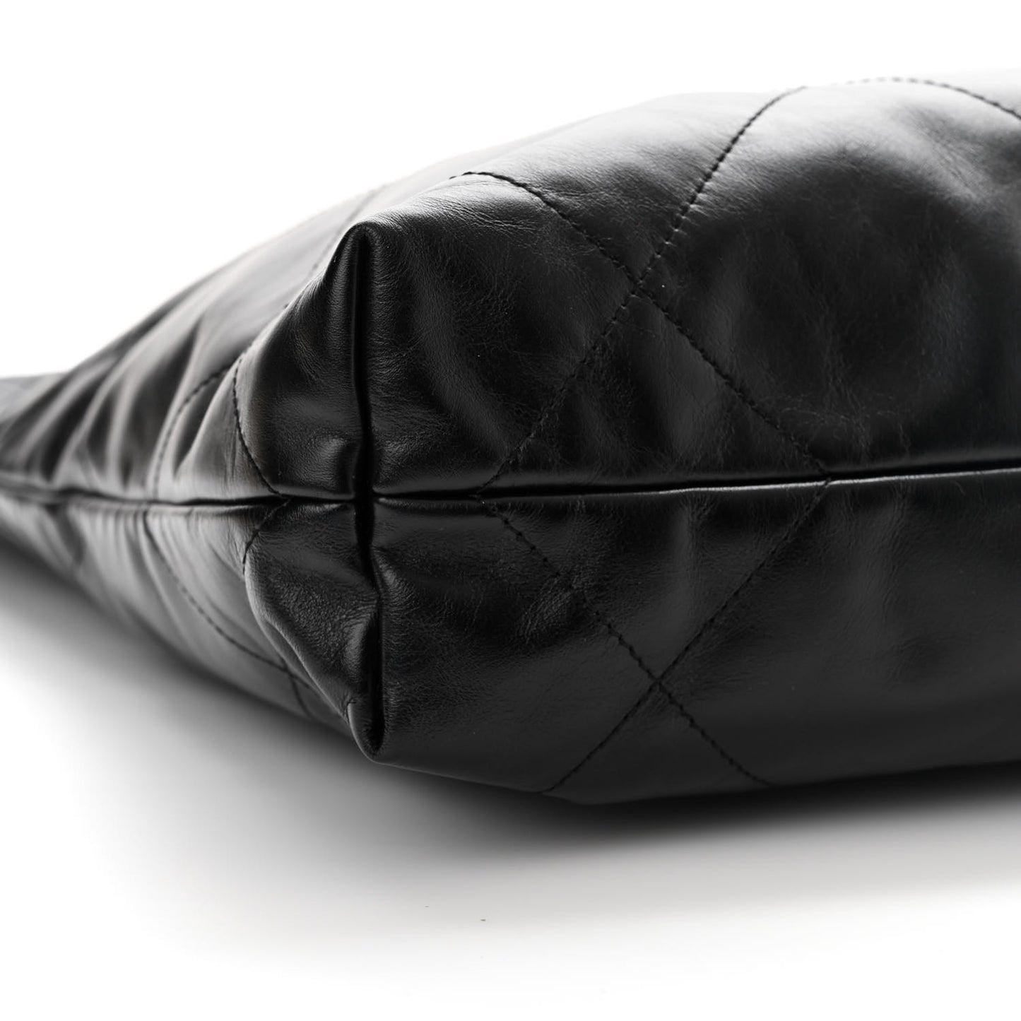 Shiny Calfskin Quilted Small Chanel 22 Black