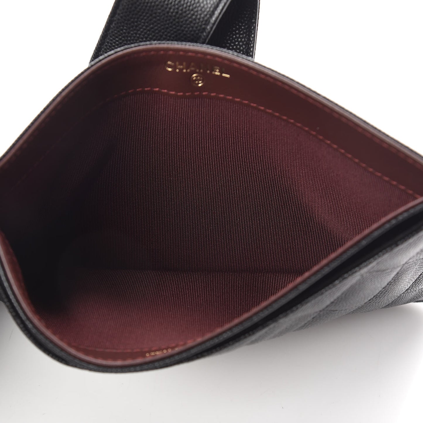 Caviar Quilted Classic Strap Pouch Black