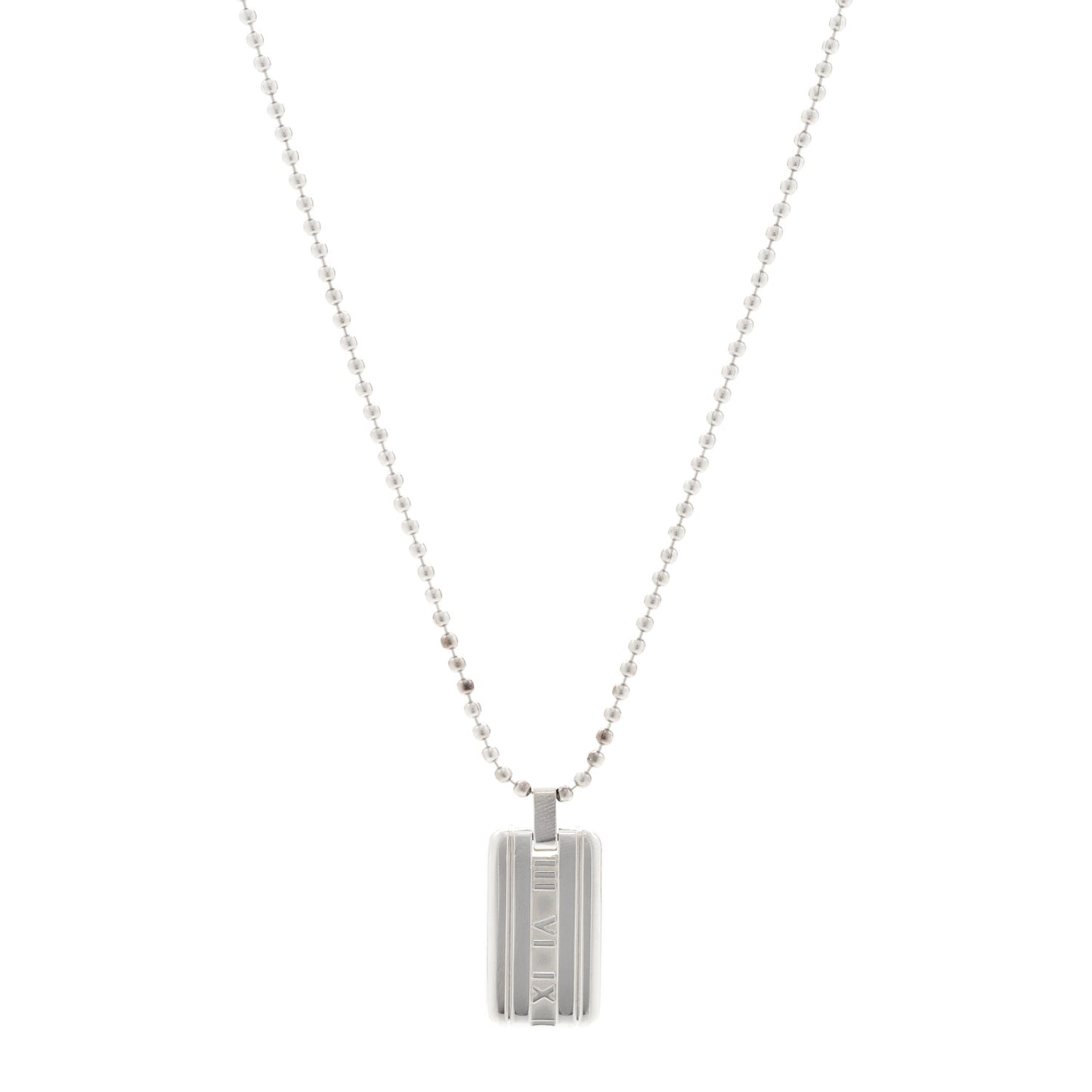 Sterling Silver Atlas Dog Tag Necklace