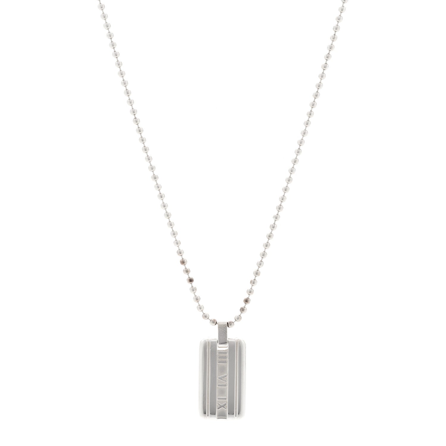 Tiffany Sterling Silver Atlas Dog Tag Necklace 1 of 5