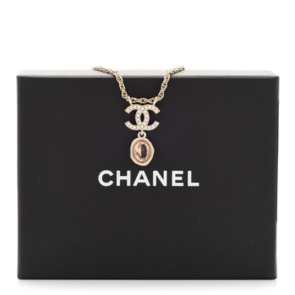 Chanel Crystal Pearl CC Necklace Pearly White Gold 6 of 6