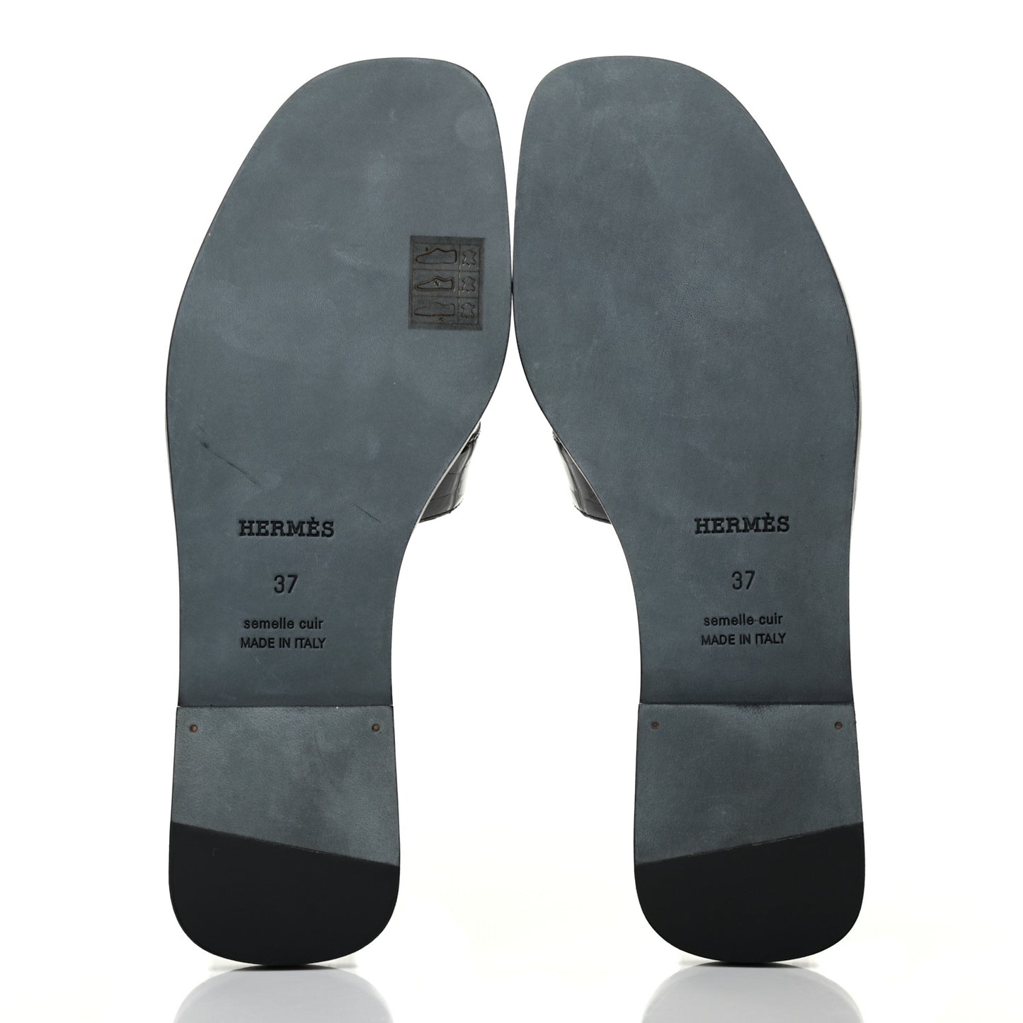 Shiny Alligator Oran Sandals 37 Black