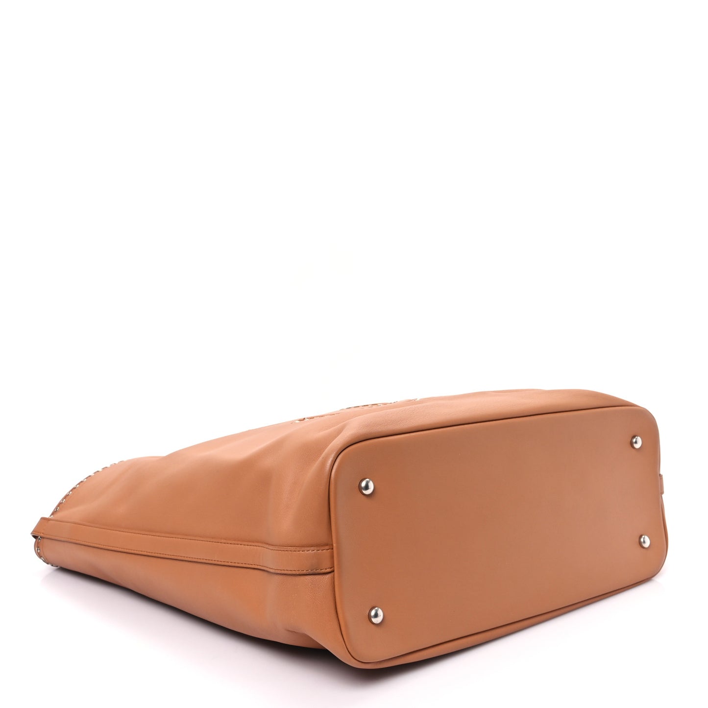 Calfskin Large Coco Eyelets Shopping Tote Camel