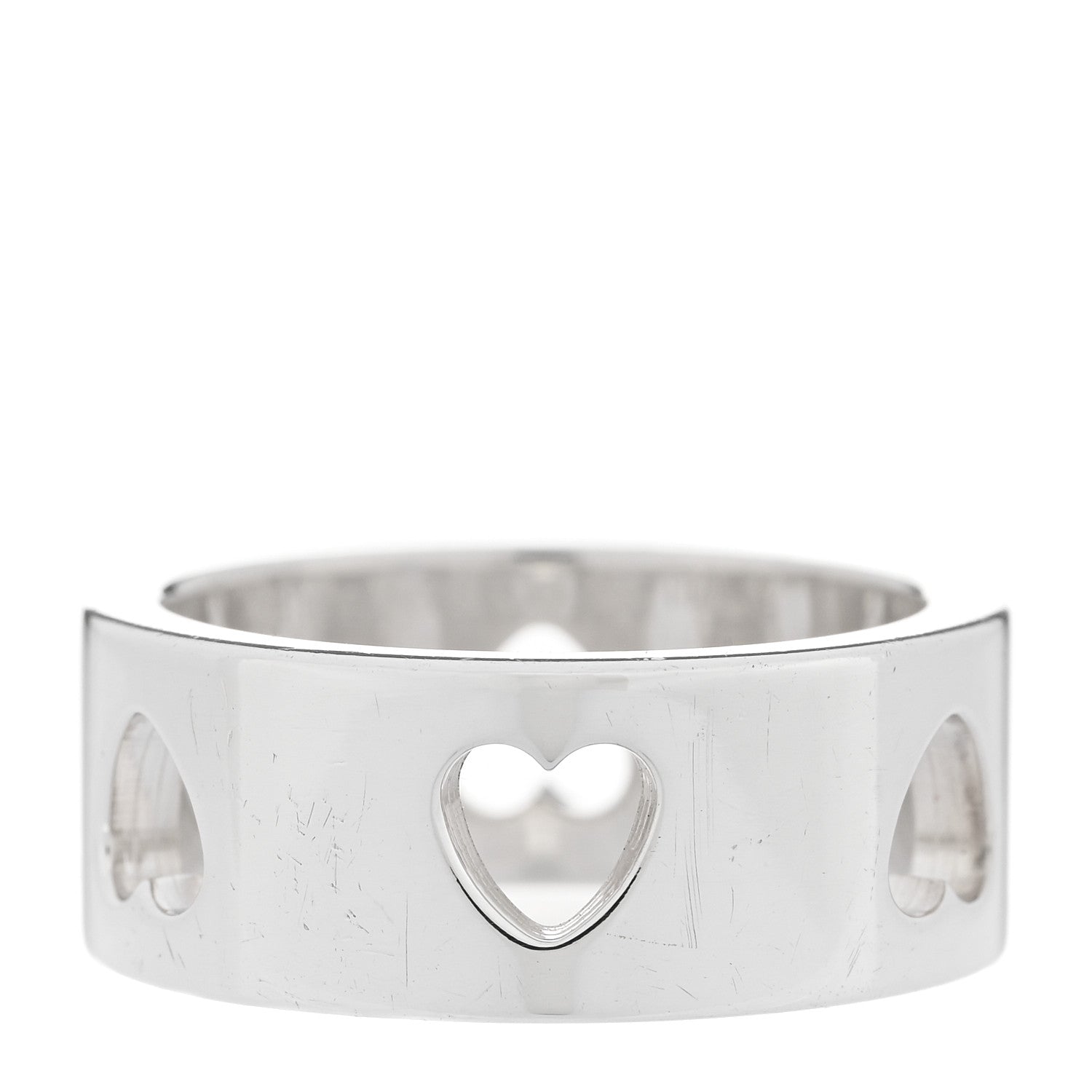 Tiffany Sterling Silver Heart Stencil Band Ring 53 6.25 1 of 4