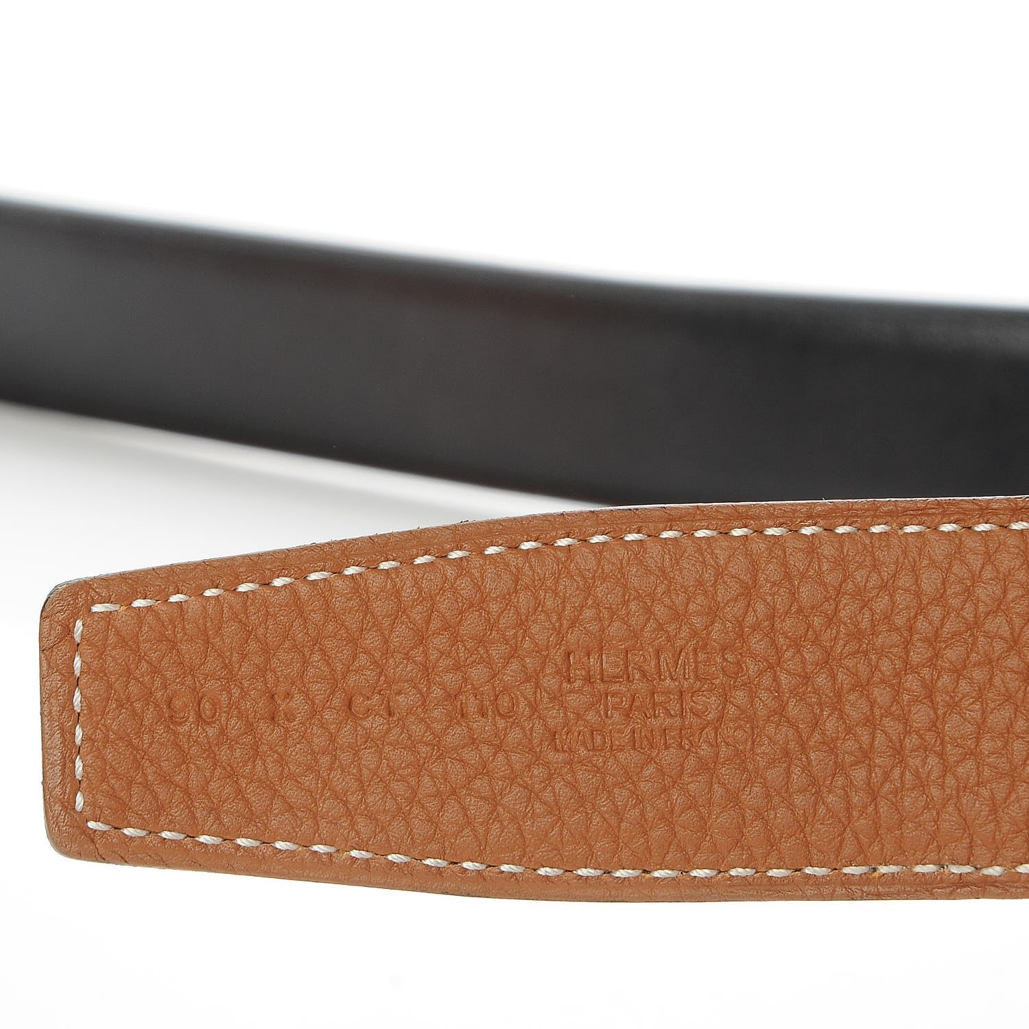 Hermes Box Togo 32mm H Belt 90 Black Gold 6 of 9