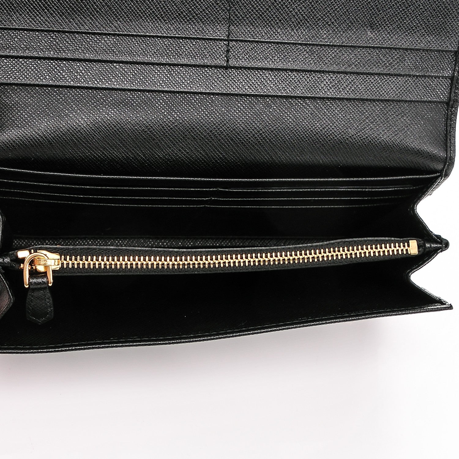 Prada Saffiano Metal Continental Flap Wallet Nero Black 5 of 7