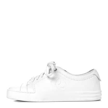 Chanel Calfskin Gum Womens CC Sneakers 35 White 1 of 9
