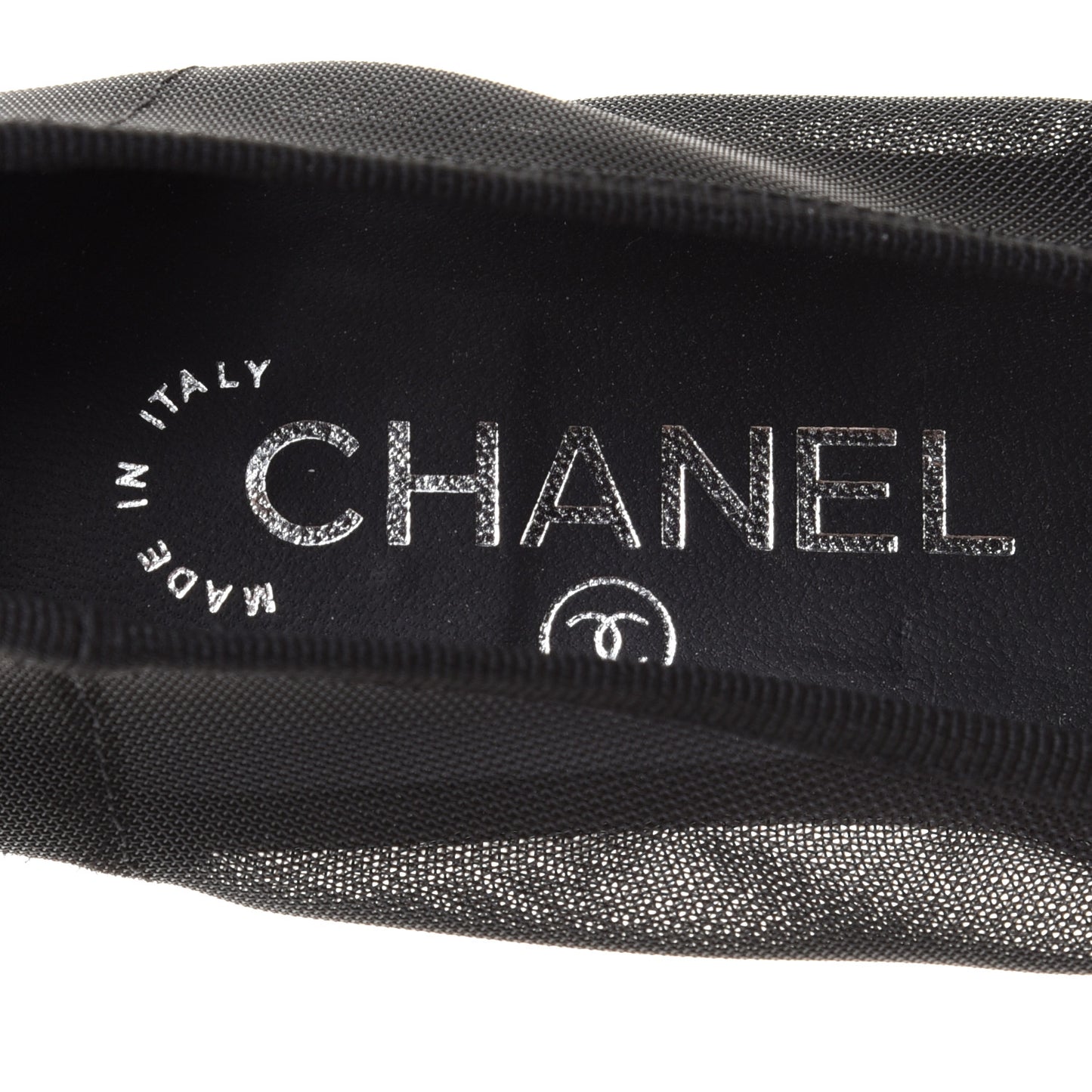 Mesh Studded CC Ballerina Flats 36 Black