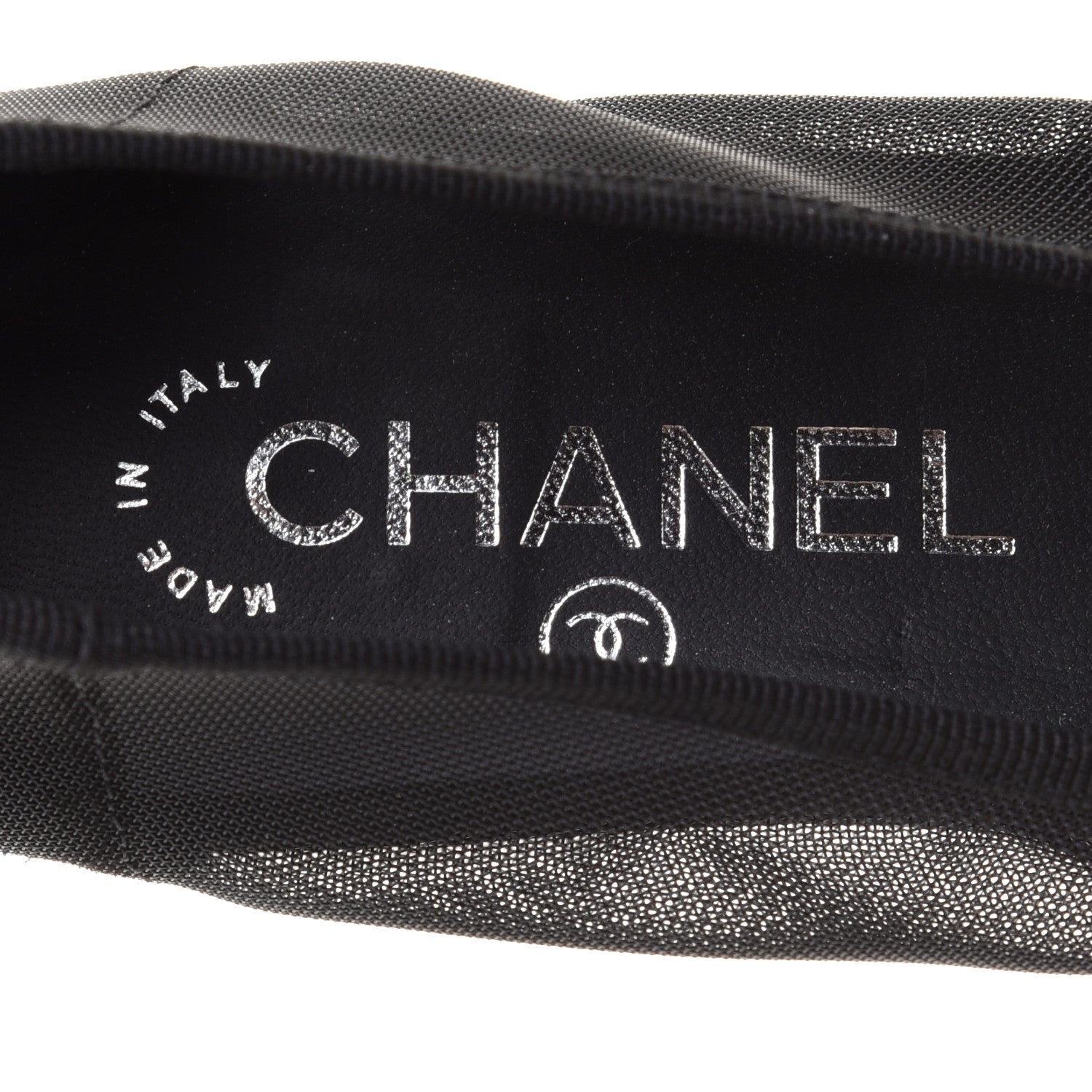 Chanel Mesh Studded CC Ballerina Flats 36 Black 6 of 7