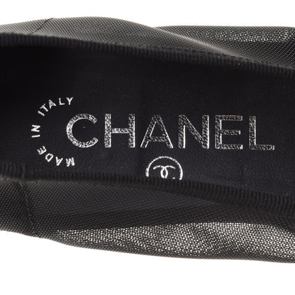 Chanel Mesh Studded CC Ballerina Flats 36 Black 6 of 7