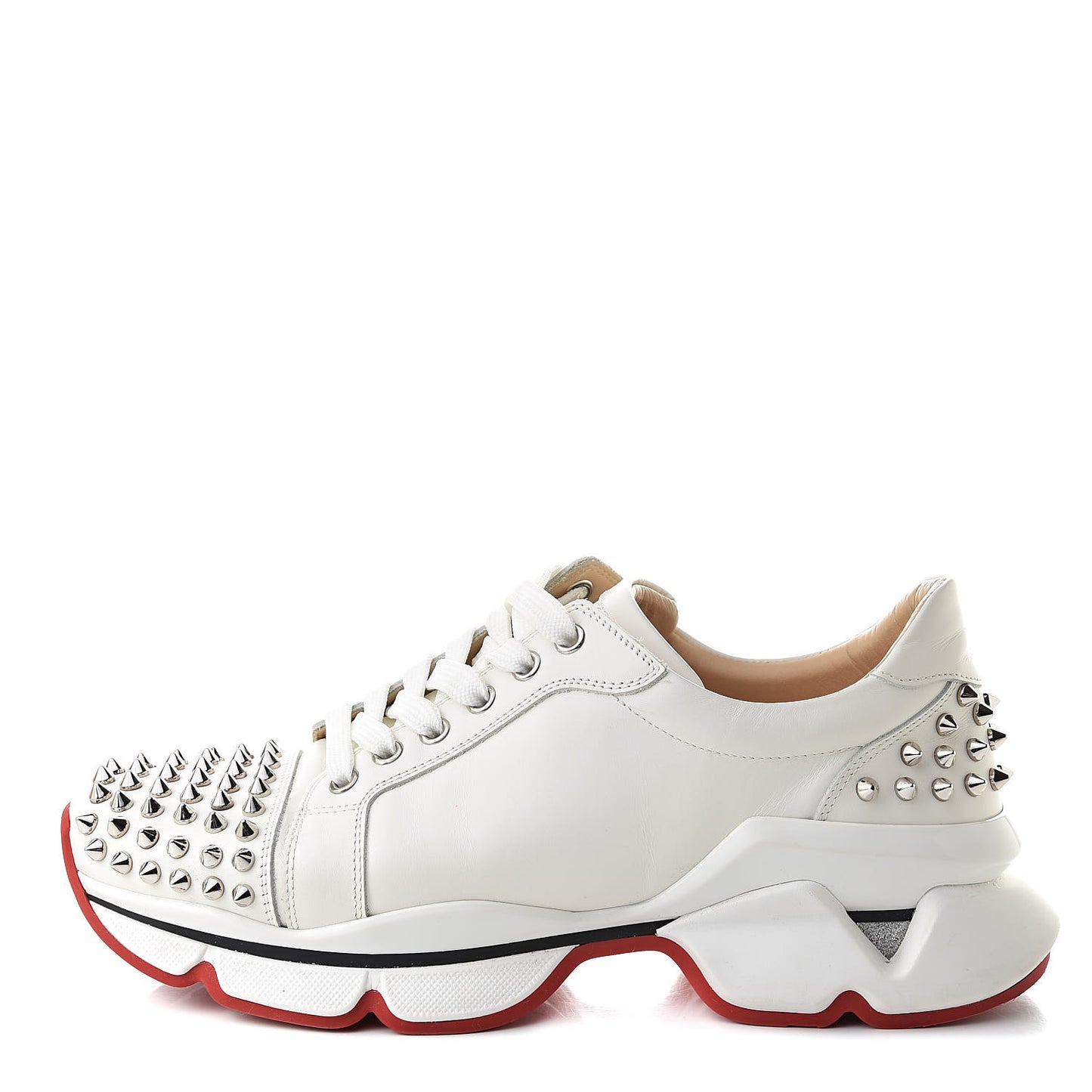 Calfskin Spike VRS 2018 Sneakers 39.5 Snow Silver